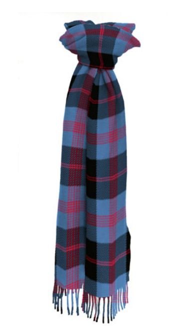 Image 1 of Angus Muted Scotland District Tartan Lambswool Unisex Fringed Scarf