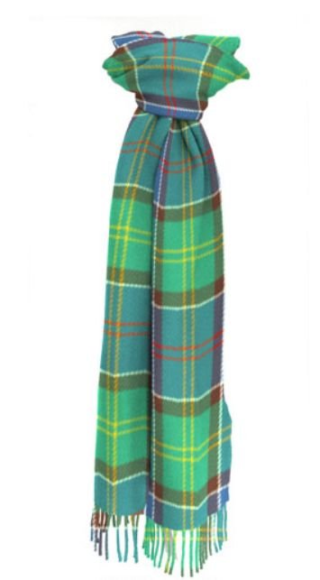 Image 1 of Ayrshire Scotland District Tartan Lambswool Unisex Fringed Scarf