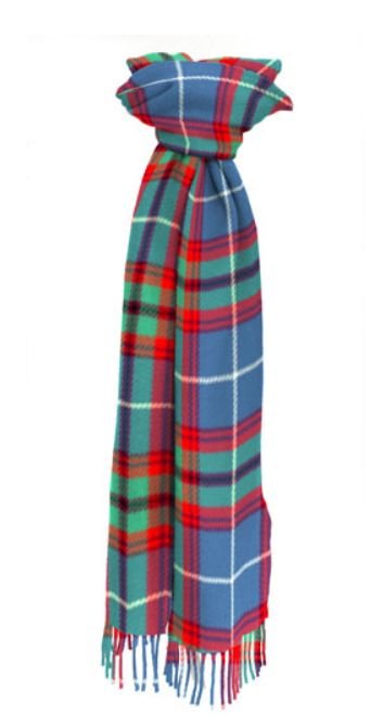 Image 1 of Edinburgh Ancient Scotland District Tartan Lambswool Unisex Fringed Scarf