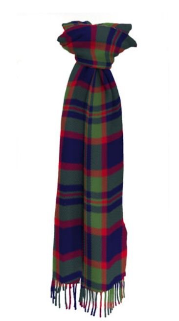 Image 1 of Perthshire Muted Scotland District Tartan Lambswool Unisex Fringed Scarf