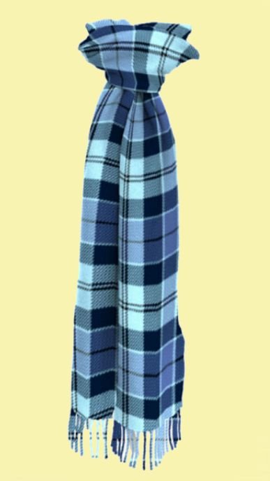 Image 0 of Strathclyde Blue Scotland District Tartan Lambswool Unisex Fringed Scarf