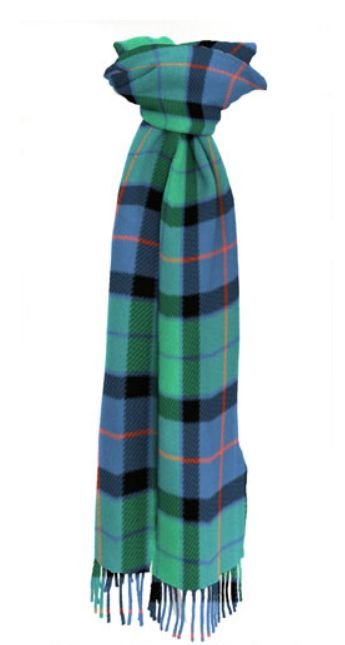 Image 1 of Flower Of Scotland District Tartan Lambswool Unisex Fringed Scarf