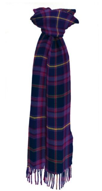 Image 1 of Highland Cathedral Scotland District Tartan Lambswool Unisex Fringed Scarf