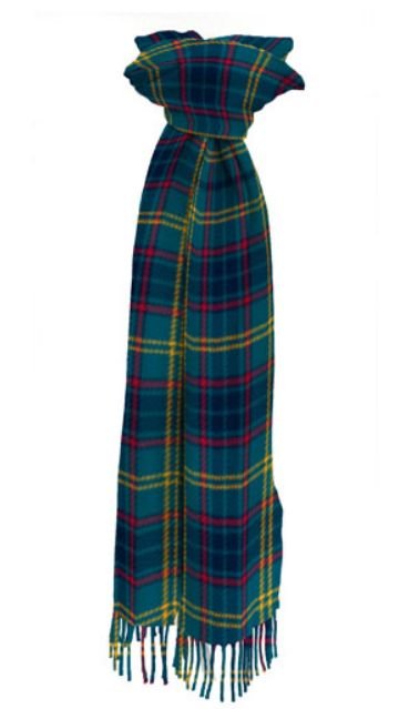 Image 1 of Stone Of Destiny Scotland District Tartan Lambswool Unisex Fringed Scarf