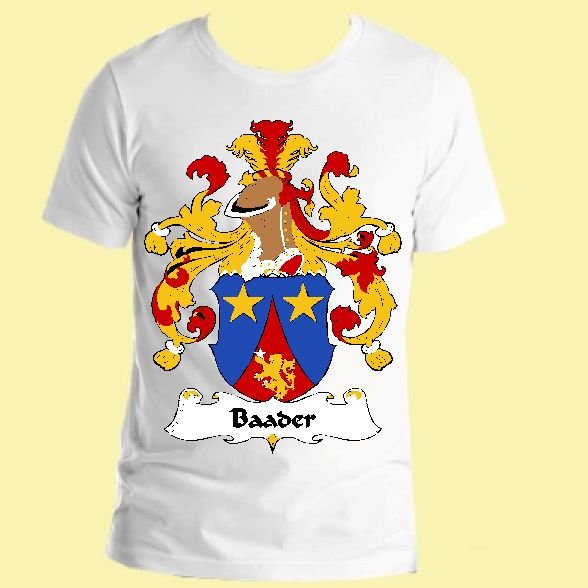Image 0 of Baader German Coat of Arms Surname Adult Unisex Cotton T-Shirt