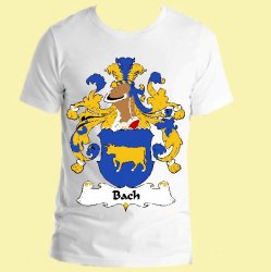 Bach German Coat of Arms Surname Adult Unisex Cotton T-Shirt