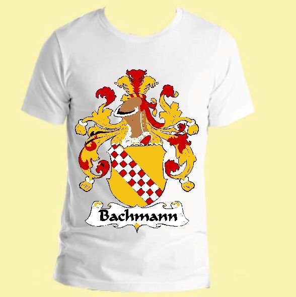 Image 0 of Bachmann German Coat of Arms Surname Adult Unisex Cotton T-Shirt