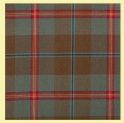 Young Weathered Clan Tartan Mediumweight Wool Unisex Fringed Scarf