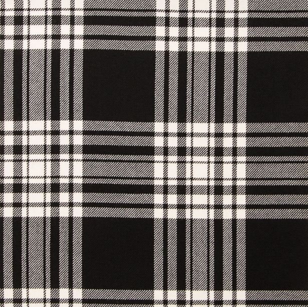 Image 1 of Black And White Check Welsh Tartan Polycotton Stacey Skirt Ladies Kilt