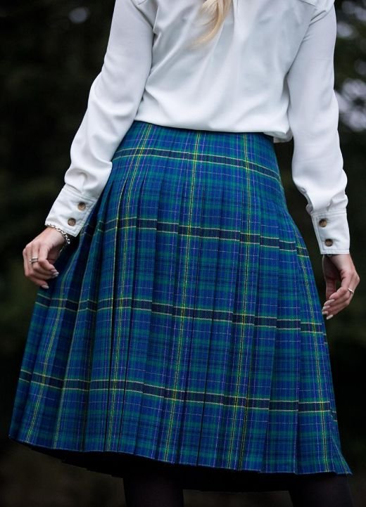Image 3 of Howell Powell Welsh Tartan 13oz Wool Fabric Medium Weight Ladies Pleated Skirt