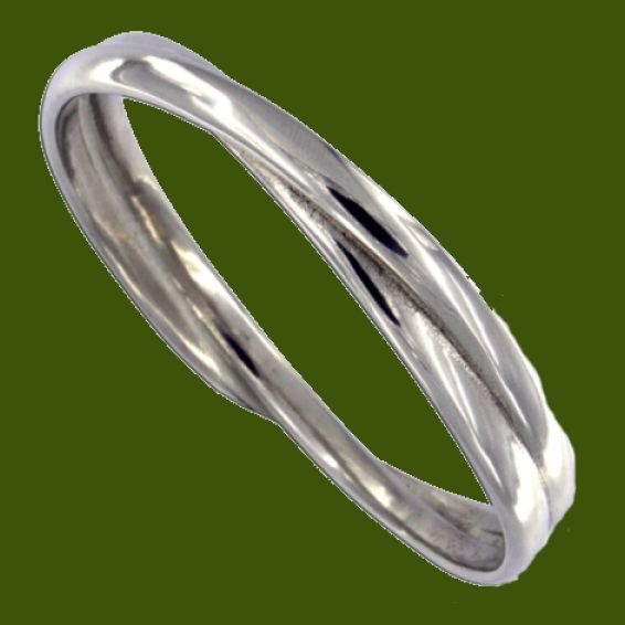 Image 0 of Double Entwined Loop Polished Large Stylish Pewter Bangle