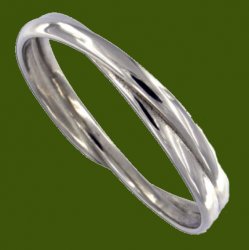 Double Entwined Loop Polished Small Stylish Pewter Bangle