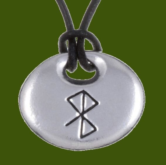 Image 0 of Peace Happiness Bind Rune Oval Smooth Wax Cord Stylish Pewter Pendant