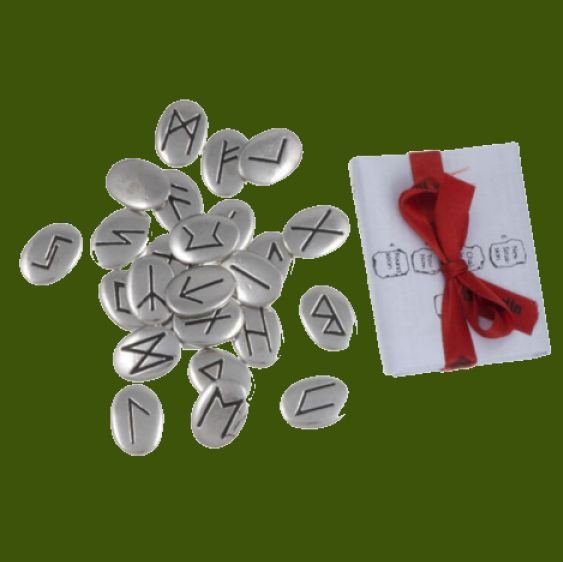 Image 0 of Casting Rune Divination Instructions Stylish Pewter Set 