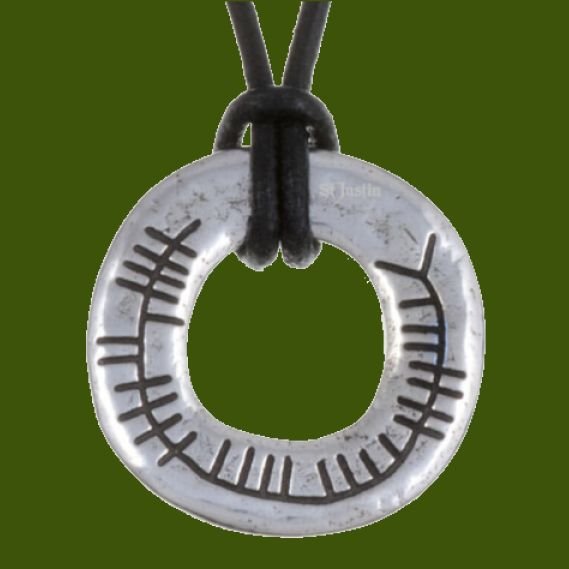 Image 0 of Celtic Blessing Ogham Inscription Stylish Pewter Pendant