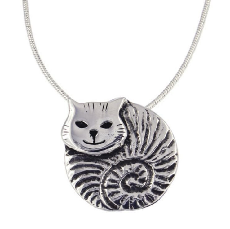 Image 1 of Fat Cat Animal Themed Stylish Pewter Pendant