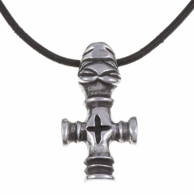 Image 1 of Thors Hammer Viking Themed Pewter Leather Cord Pendant