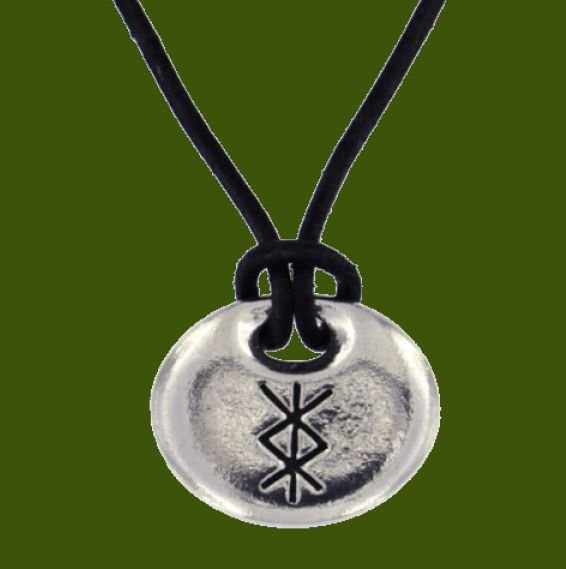 Image 0 of Love Bind Rune Oval Smooth Wax Cord Stylish Pewter Pendant