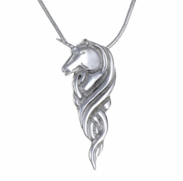 Image 1 of Unicorn Mystical Creature Themed Stylish Pewter Pendant