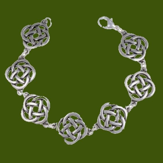Image 0 of Celtic Infinity Knotwork Design Link Large Stylish Pewter Bracelet