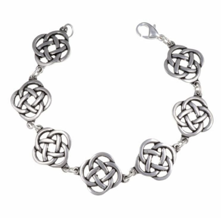 Image 1 of Celtic Infinity Knotwork Design Link Large Stylish Pewter Bracelet