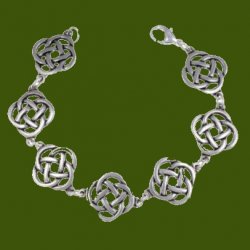 Celtic Infinity Knotwork Design Link Large Stylish Pewter Bracelet