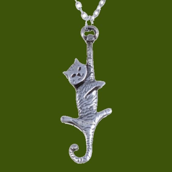 Image 0 of Dangling Cat Animal Themed Stylish Pewter Pendant
