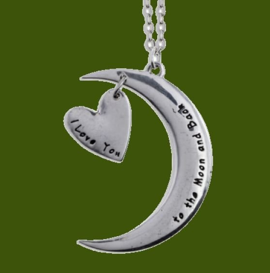 Image 0 of To The Moon And Back Love Themed Stylish Pewter Pendant