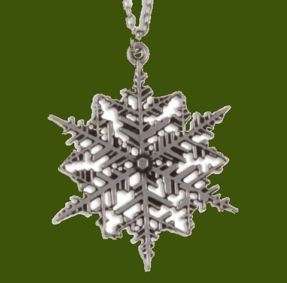 Image 0 of Snowflake Winter Themed Stylish Pewter Pendant