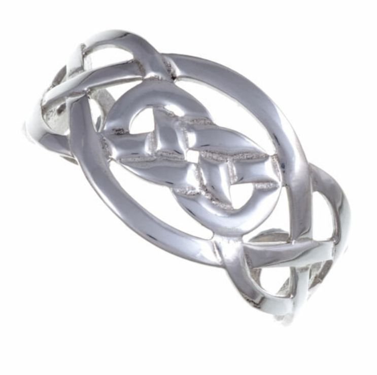 Image 1 of Celtic Knotwork Wide Polished Stylish Pewter Bangle