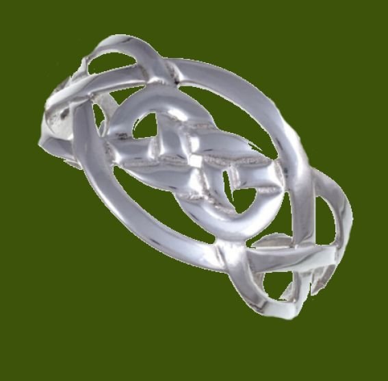Image 0 of Celtic Knotwork Wide Polished Stylish Pewter Bangle