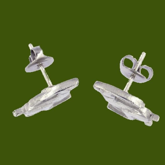 Image 2 of Running Hare Animal Themed Small Stud Stylish Pewter Earrings
