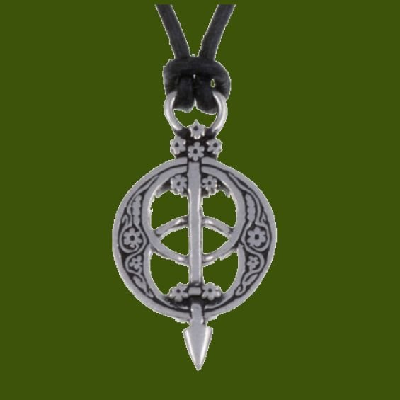 Image 0 of Chalice Well Openwork Stylish Pewter Leather Cord Pendant