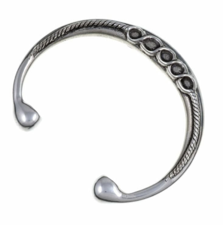 Image 1 of Rope And Rings Torc Medium Stylish Pewter Bangle