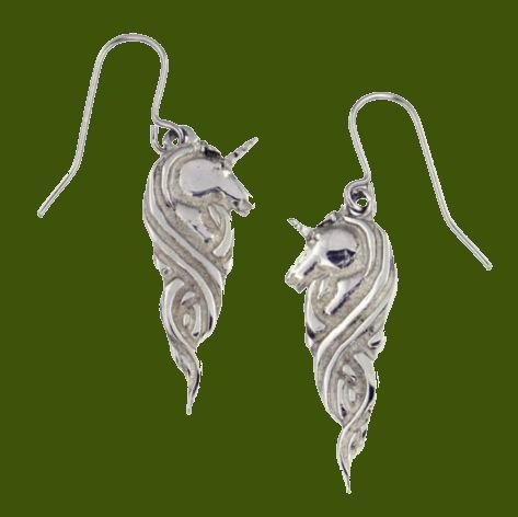 Image 0 of Unicorn Mystical Creature Themed Drop Sheppard Hook Stylish Pewter Earrings