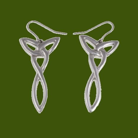 Image 0 of Celtic Love Open Knotwork Drop Sheppard Hook Stylish Pewter Earrings