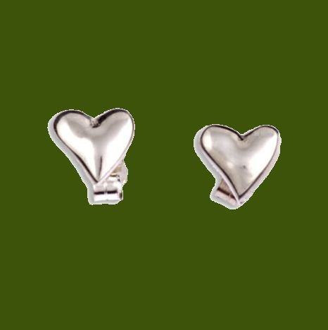 Image 0 of Heartbeat Polished Love Themed Tiny Stud Stylish Pewter Earrings