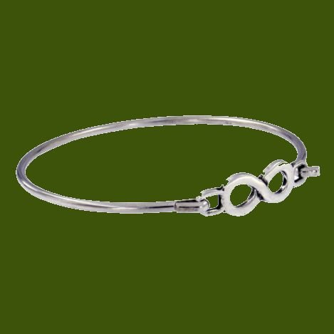 Image 0 of Infinity Knot Symbol Silver Plated Clip On Bangle