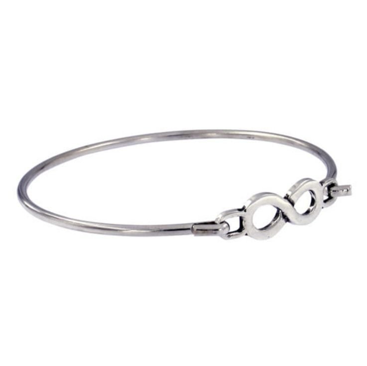 Image 1 of Infinity Knot Symbol Silver Plated Clip On Bangle