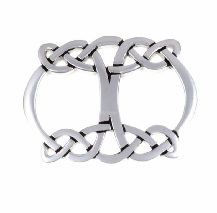Image 1 of Celtic Open Initial Knotwork Stylish Pewter Scarf Slide