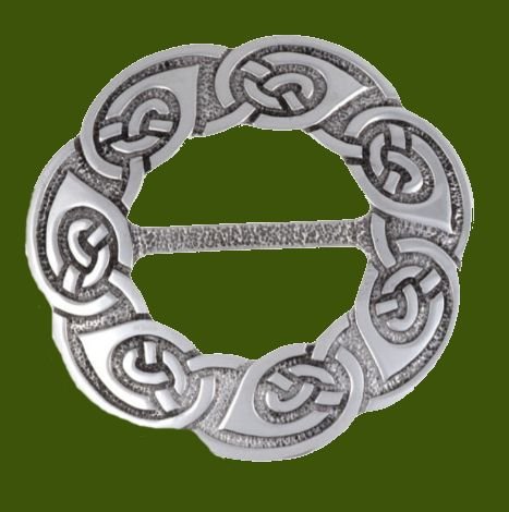 Image 0 of Celtic Endless Knotwork Large Round Stylish Pewter Scarf Slide