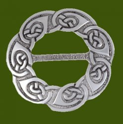 Celtic Endless Knotwork Large Round Stylish Pewter Scarf Slide