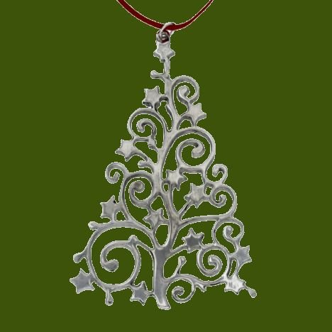 Image 0 of Celtic Christmas Tree Stylish Pewter Tree Ornament Decoration