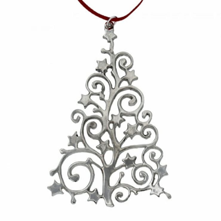Image 1 of Celtic Christmas Tree Stylish Pewter Tree Ornament Decoration