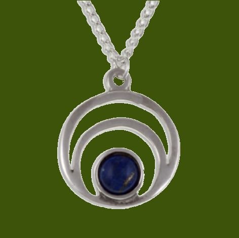 Image 0 of Centric Circles Lapis Lazuli Small Stylish Pewter Pendant