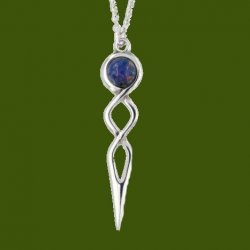 Celtic Twist Knot Opal Glass Stone Stylish Pewter Pendant