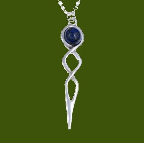 Image 0 of Celtic Twist Knot Turquoise Stylish Pewter Pendant
