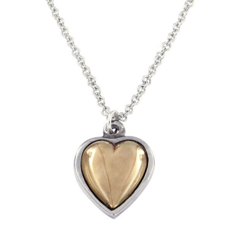 Image 1 of Copper Puff Love Heart Small Stylish Pewter Pendant