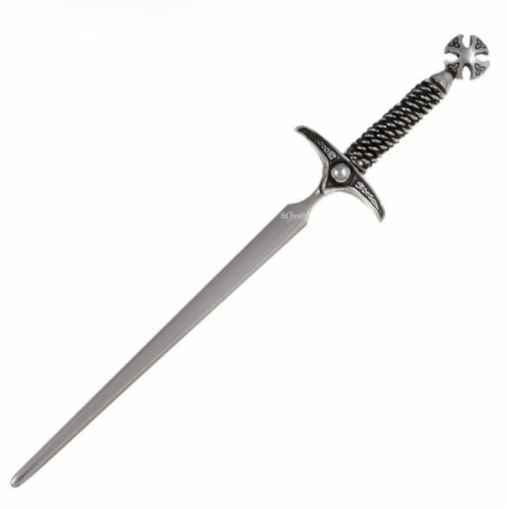 Image 1 of St Justin Sword Celtic Knotwork Stylish Pewter Letter Opener