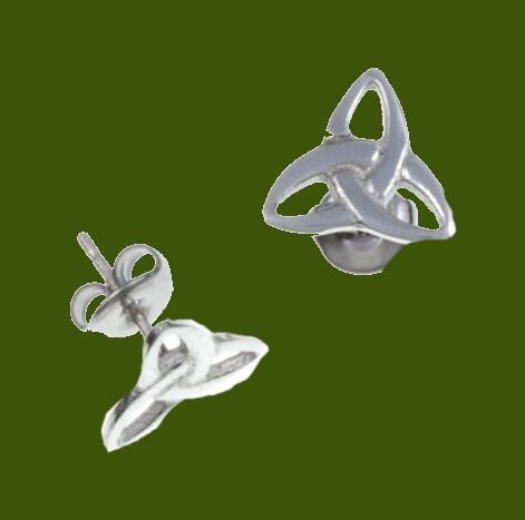 Image 0 of Celtic Trefoil Open Knotwork Small Stylish Pewter Stud Earrings